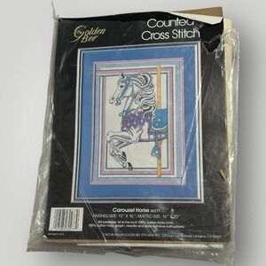 Golden Bee "Carousel Horse" 60277 Counted Cross Stitch Kit 12"x16" Gift NEW READ